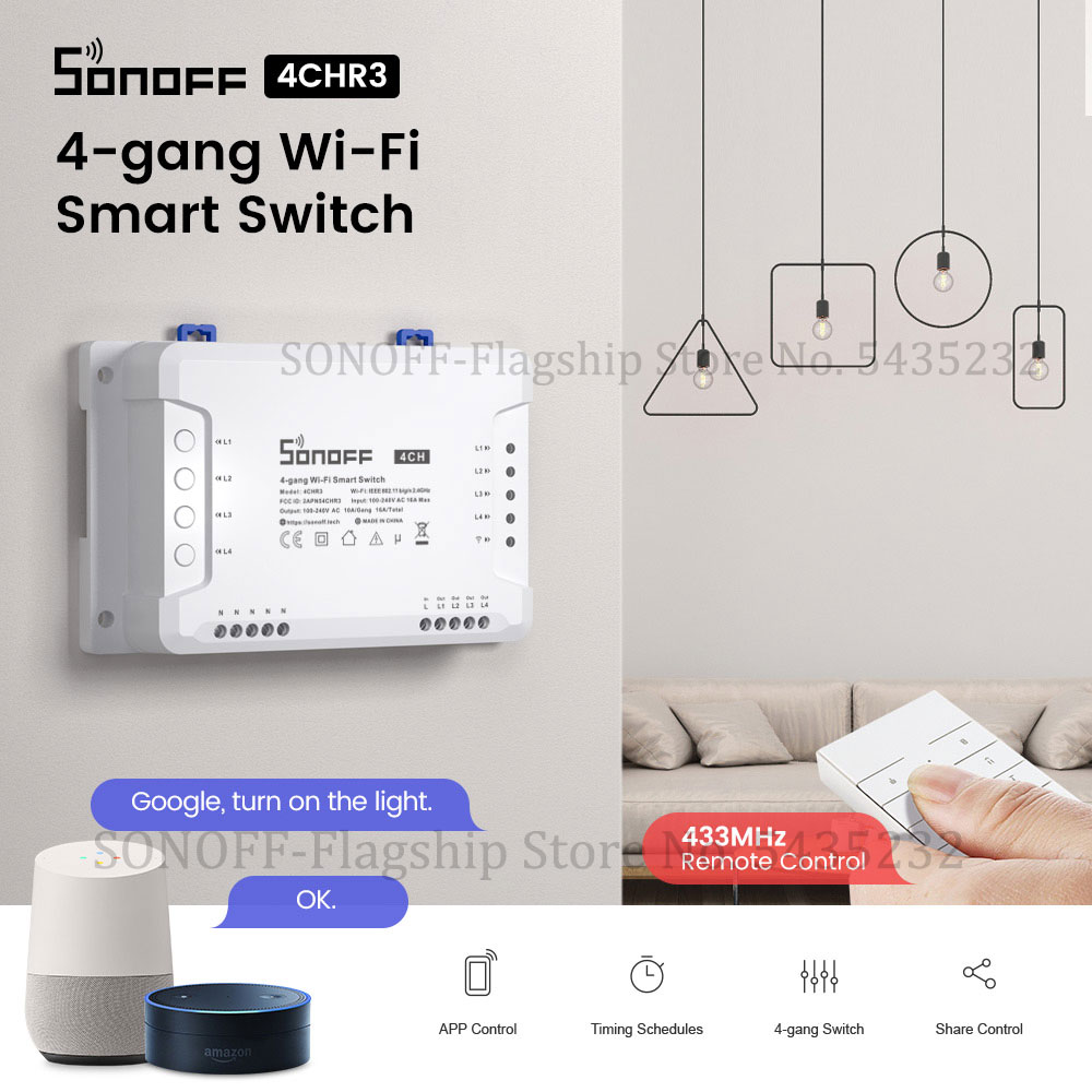 Home Automation Ideas - Itead SONOFF 4CH R3 Wifi Wireless