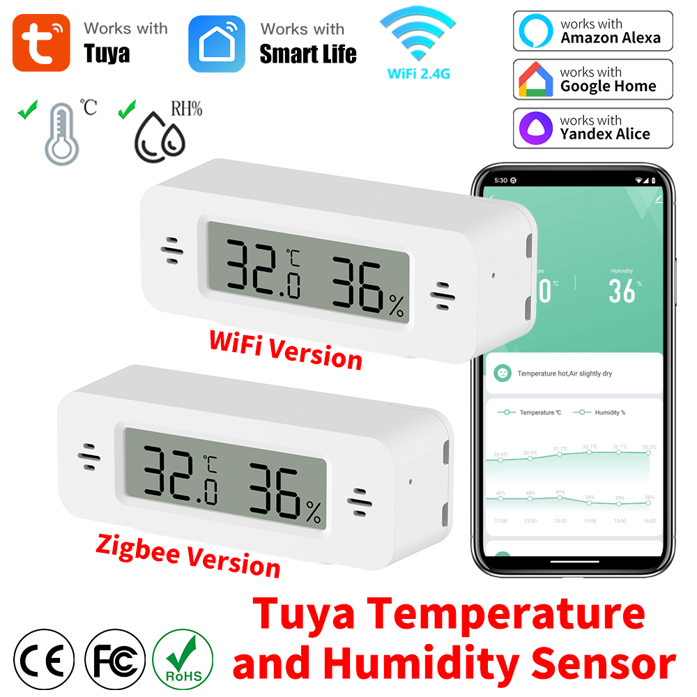 Tuya WiFi/Zigbee Temperature H - Home Automation Ideas ulasan dan harga